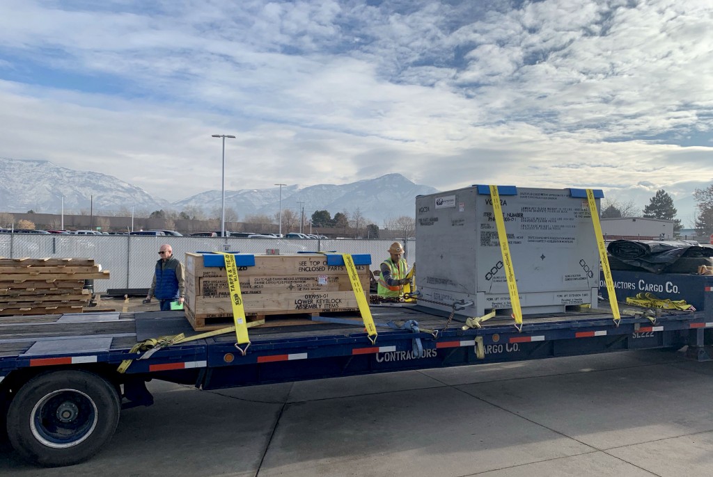 Elements of central solenoid support structure arriving