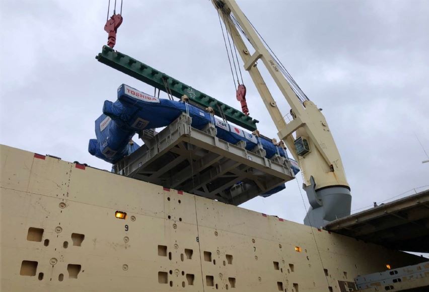 Toroidal field coil leaves Yokohama Port