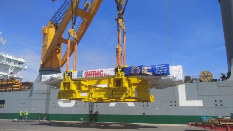 Toroidal field coil #17 loaded in Marghera, Italy